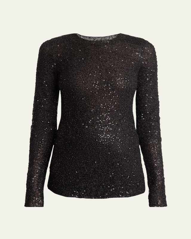 Sophie Long-Sleeve Sequin Top
